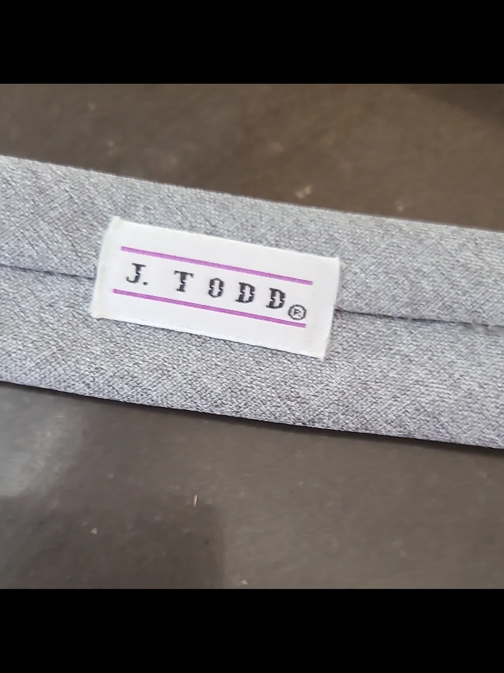 J. T0DD Men's Gray Solid Textured Skinny Necktie Tie 80s Retro